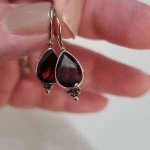 Sterling silver garnet earrings